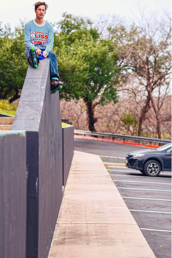 Michael Kraft sitting on ledge