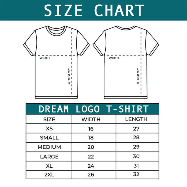Dream Logo T-Shirt Size Guide