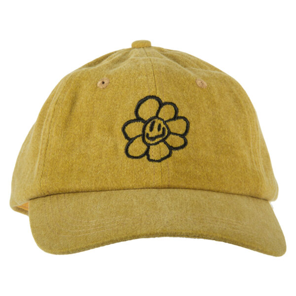 Dream Daisy Vintage Washed Classic Dad Hat in Yellow Front View